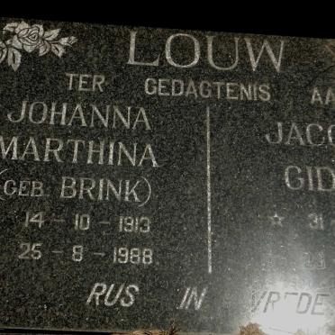 LOUW Jacobus Gideon 1915-1999 &amp; Johanna Marthina BRINK 1913-1988