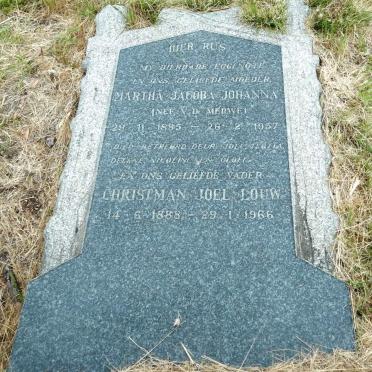 LOUW Christman Joel 1888-1966 &amp; Martha Jacoba Johanna V.D.MERWE 1885-1957