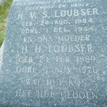LOUBSER H.V.S. 1884-1954 &amp; H.H. 1889-1976