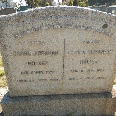 MOLLER Charl Abraham 1878-1964 &amp; Marina Elizabeth 1879-1950