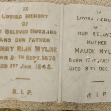 MYLNE Henry Rijk 1878-1948 &amp; Maude 1870-1958