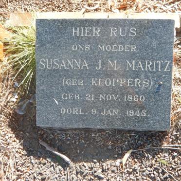 MARITZ Susanna J.M. nee KLOPPERS 1860-1945