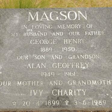 MAGSON George Henry 1889-1950 &amp; Ivy Charity 1899-1989