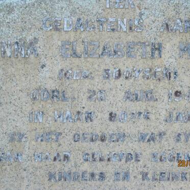 MARAIS Johannes H. -1945 &amp; Anna Elizabeth BOOYSEN -1942