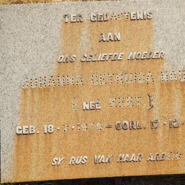 NAUDE Johanna Gertruida nee KEET 1874-194?
