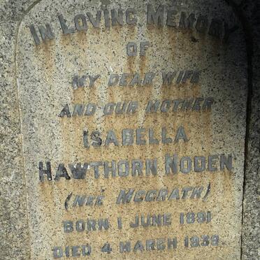 NODEN Isabella Hawthorn nee McGRATH 1891-1939