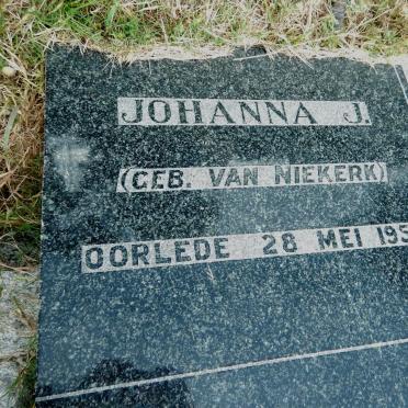 NIEKERK Johanna J., van -1954