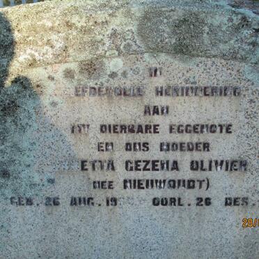 OLIVIER ?etta Gezena nee NIEUWOUDT 19??-1942