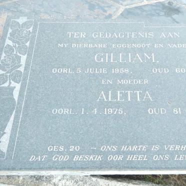 OBERHOLSTER Gilliam -1958 &amp; Aletta -1975