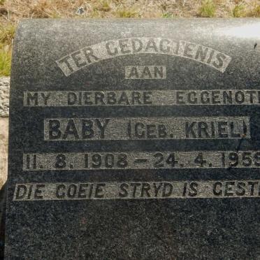 ? Baby nee KRIEL 1908-1959