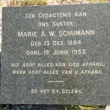 SCHUMANN Marie A.W. 1894-1953