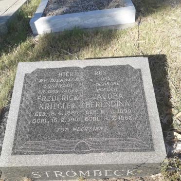STROMBECK Frederick Kriegler 1889-1961 &amp; Jacoba Berendina 1899-1982