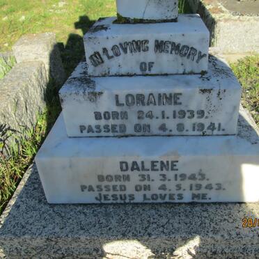 WESTHUIZEN Loraine, v.d. 1939-1941 :: V.D. WESTHUIZEN Dalene 1943-1943