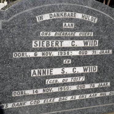 WIID Siebert C. -1938 &amp; Annie S.C. DU TOIT -1950