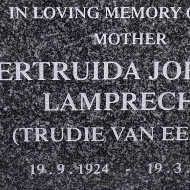 LAMPRECHT Gertruida Johanna nee VAN EEDEN 1924-2006