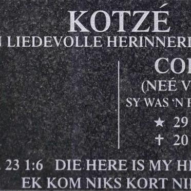 KOTZE Colleen nee VELDSMAN 1941-2009