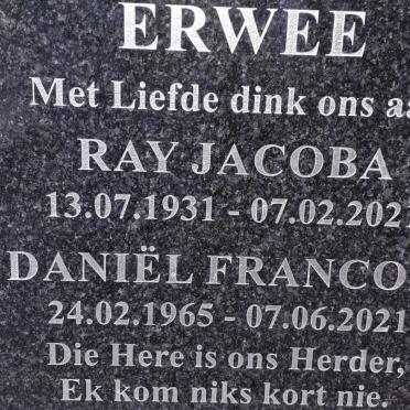 ERWEE Ray Jacoba 1931-2021 :: ERWEE Daniel Francois 1965-2021