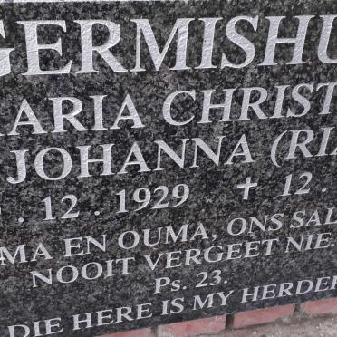 GERMISHUYS Maria Christina Johanna 1929-2011