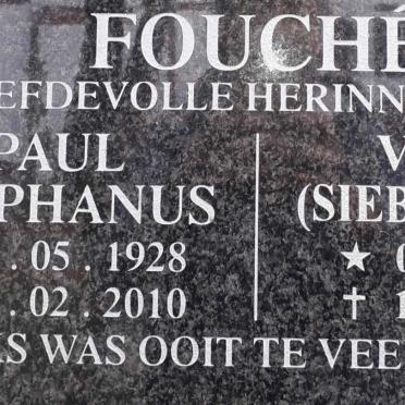 FOUCHE Paul Stephanus 1928-2010 &amp; Violet SIEBERHAGEN 1928-2016