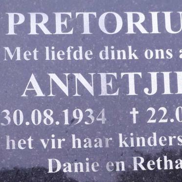 PRETORIUS Annetjie 1934-2021