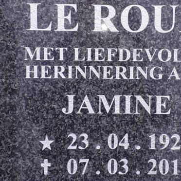 ROUX Jamine, le 1922-2018