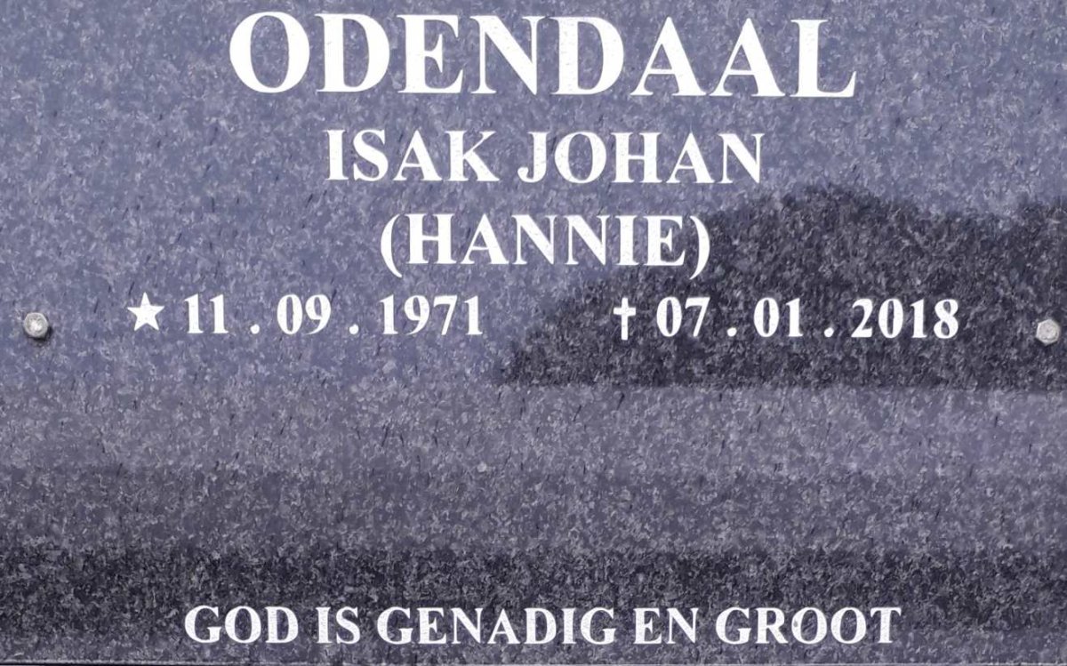 ODENDAAL Isak Johan 1971-2018