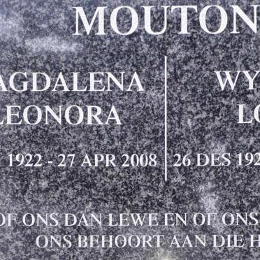 MOUTON Wynand Louw 1928-2008 &amp; Magdalena Leonora 1922-2008