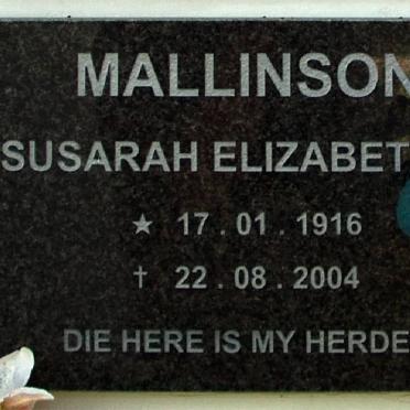 MALLINSON Susarah Elizabeth 1916-2004
