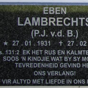 LAMBRECHTS P.J. vd B. 1931-2010