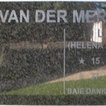 MERWE Helena Alberti?, van der 19??-2009