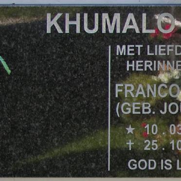 KHUMALO Francoinette nee JOUBERT 1970-2009