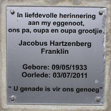 FRANKLIN Jacobus Hartzenberg 1933-2011