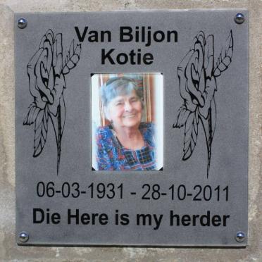 BILJON Kotie, van 1931-2011