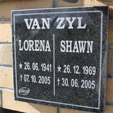 ZYL Shawn, van 1969-2005 :: VAN  ZYL Lorena 1941-2005