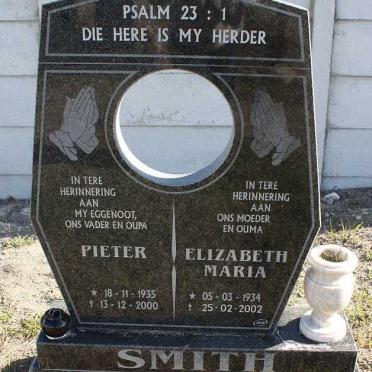 SMITH Pieter 1935-2000 &amp; Elizabeth Maria 1934-2002