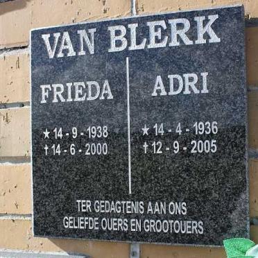 BLERK Adri, van 1936-2005 &amp; Frieda 1938-2000