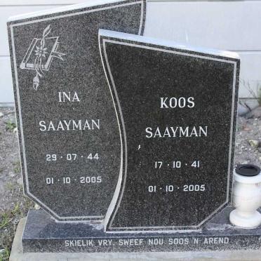 SAAYMAN Koos 1941-2005 &amp; Ina 1944-2005