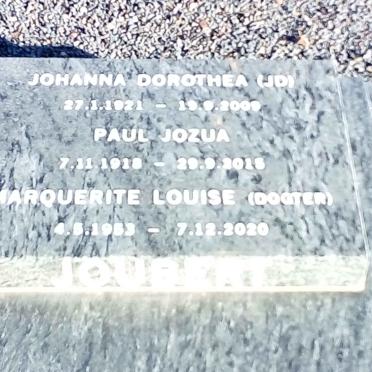 JOUBERT Paul Jozua 1918-2015 :: JOUBERT Marquerite Louise 1953-2020