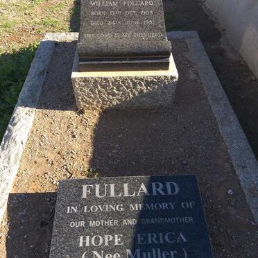 FULLARD William 1903-1981 &amp; Hope Erica MULLER 1914-1989