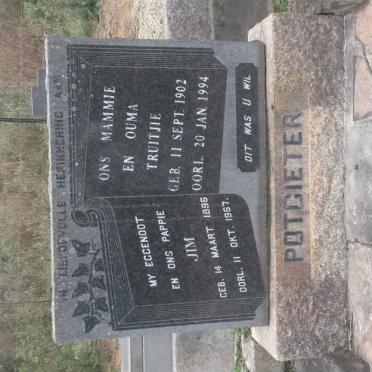 POTGIETER Jim 1896-1967 &amp; Truitjie 1902-1994