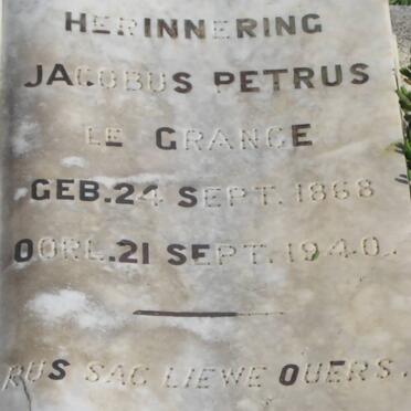 GRANGE Jacobus Petrus, le 1868-1940