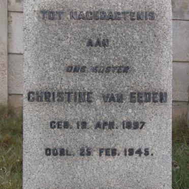 EEDEN Christine, van 1897-1945