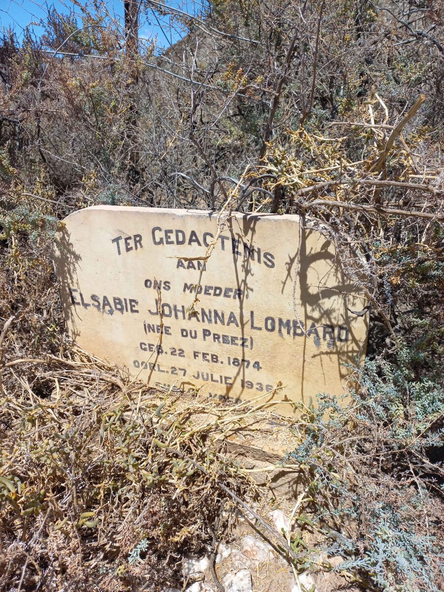 LOMBARD Elsabie Johanna nee DU PREEZ 1874-1936