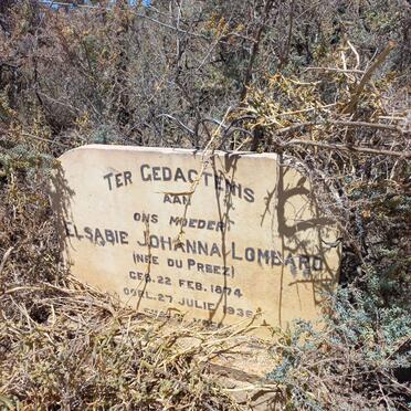 LOMBARD Elsabie Johanna nee DU PREEZ 1874-1936