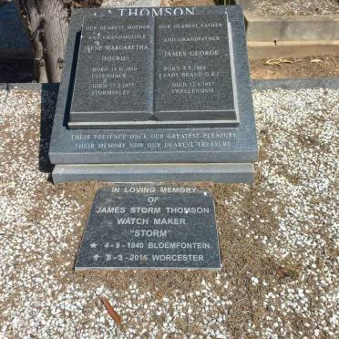 THOMSON James George 1904-1997 &amp; Irene Margaretha FOURIE 1910-1977 :: THOMSON James Storm 1940-2016 