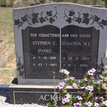ACKHURST Stephen C. 1891-1967 &amp; Susanna M.L 1907-1990