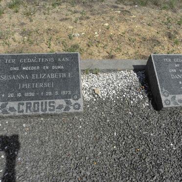 CROUS Daniel Petrus 1886-1963 &amp; Susanna Elizabeth E. PIETERSE 1890-1973