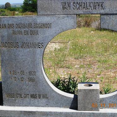 SCHALKWYK Jacobus Johannes, van 1922-1989