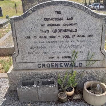 GROENEWALD Thys 1909-1961 &amp; Johanna 1915-????