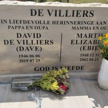 VILLIERS David, de 1946-2019 &amp; Martha Elizabeth 1948-2002